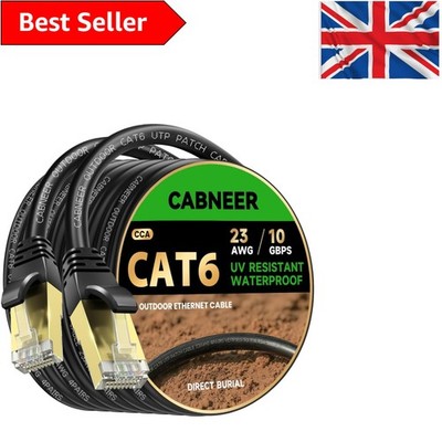 25 m Cat 6 Ethernet-Kabel für den Außenbereich - 10 Gbit/s direkte Bestattung, UV-beständig strapazierfähig