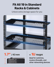 1U Server Rack Shelf 4 PCS 10 in Depth Vented Wall Rack Mount Shelf Tray