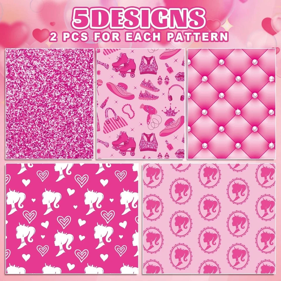 JarThenaAMCS Girls Princess Wrapping Paper - Not Roll - Hot Pink Gift Wrap Paper - Image 3 of 4