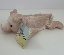 Vintage Russ Wishlings Pickles Pig Piggy Plush 9  Pink Farm Animal Farmhouse Tag