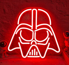 Máscara de 16"x13" Star Wars niños LED letrero de neón con atenuador lámpara de luz alimentada por USB