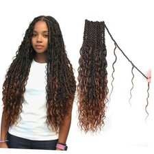 Senegalese Twist Crochet Hair for Black Women Curly Ends 18 Inch  Pack of 8  T30