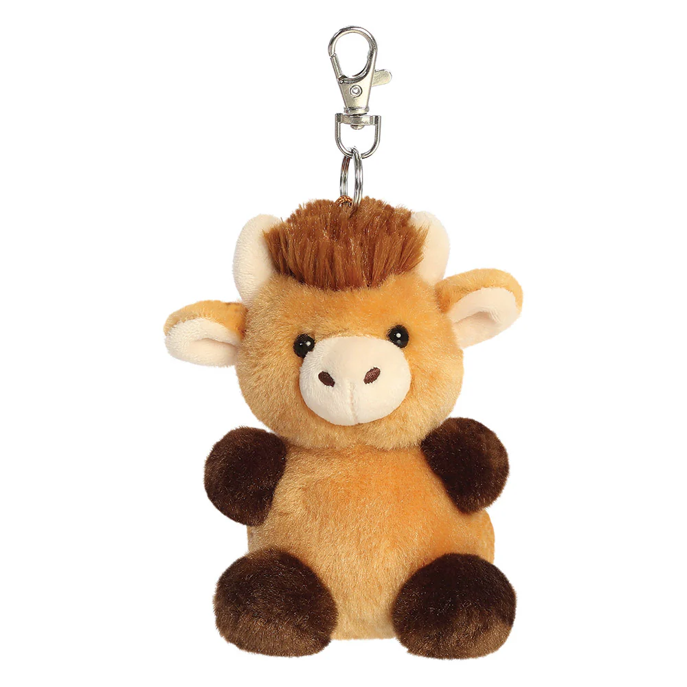 Aurora Palm Pals Hubert Highland Cow Clip-On 4""