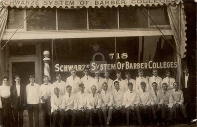 WICHITA KS ? Schwarze System Barber Colleges 1910s RPPC Photo Postcard COPY