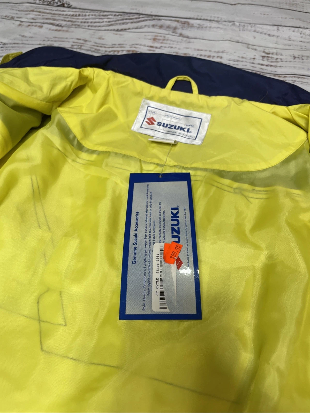NWT 🟡 Vintage Team Suzuki Jacket Mens L LARGE Yellow 90s Motosports Bike Riding image 13
