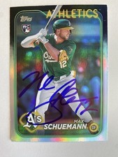 ATHLETICS- MAX SCHUEMANN AUTOGRAPH 2024 TOPPS UPDATE RC SILVER FOIL TRADING CARD