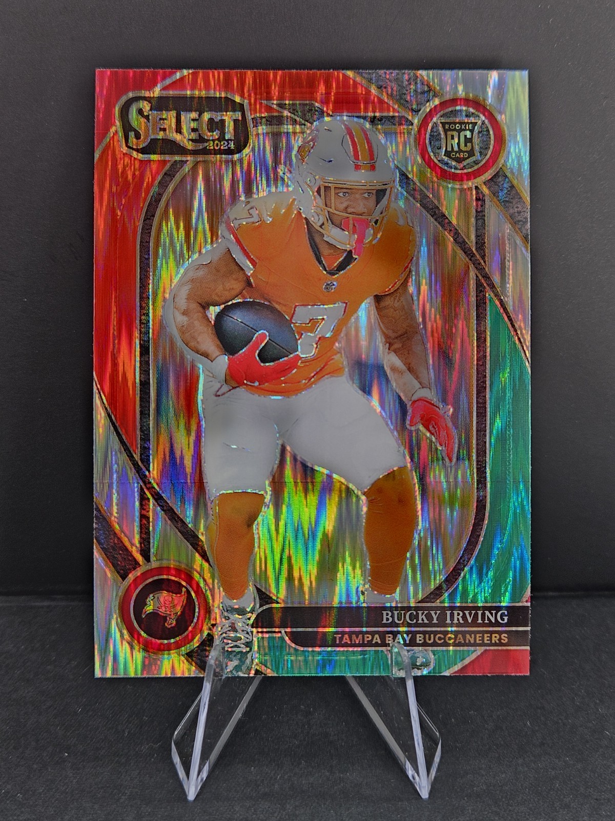 2024 Panini Select - Club Level Bucky Irving #239 Green & Red Shock Prizm