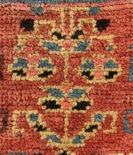 Auth: 19th C Tans Caucasian Bag Face Dragon Culture Mystical 21x21" NR