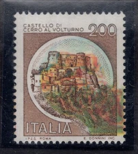 Castles Lire 200 No. 1516 strongly shifted center colors - MNH