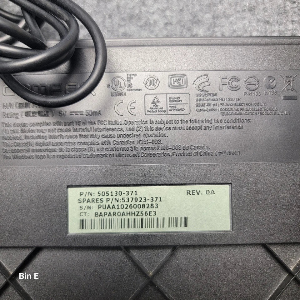 COMPAQ Wired USB Classic Slim Keyboard - 505130-371 - Image 4 of 4