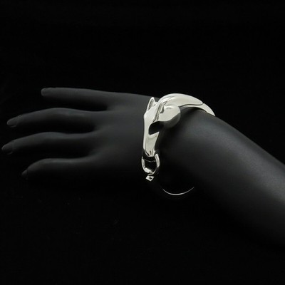 HERMES Gallop Bracelet Bangle, Horse Motif, Ag925 Silver, SH Size