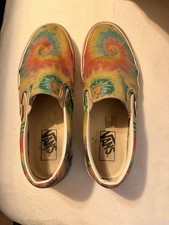 VANS Unisex Slip-On Tie Dye Canvas Casual Shoes, Multicolor Rubber Outsole