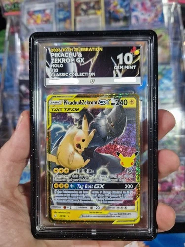 POP 4 Pikachu & Zekrom GX #33 30th Celebration ACE 10 Gem Mint Pokémon Holo