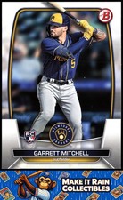 Garrett Mitchell 2023 Bowman #41 Milwaukee Brewers Rookie RC