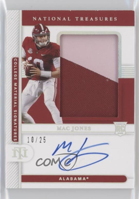 2021 Panini National Treasures Collegiate 10/25 Mac Jones Rookie Auto RC 07o4