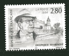 FRANCE 1994, GEORGES SIMENON - WRITER, JOINT W. BELGIUM, SWITZ., Scott 2443, MNH