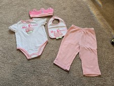 First Impressions "My First Birthday" 4-Piece Outfit for Girls Size 12 months