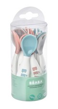 BEABA Feeding Cutlery, Round Soft Tip Design, Utensils, Baby Fork and Baby Sp...