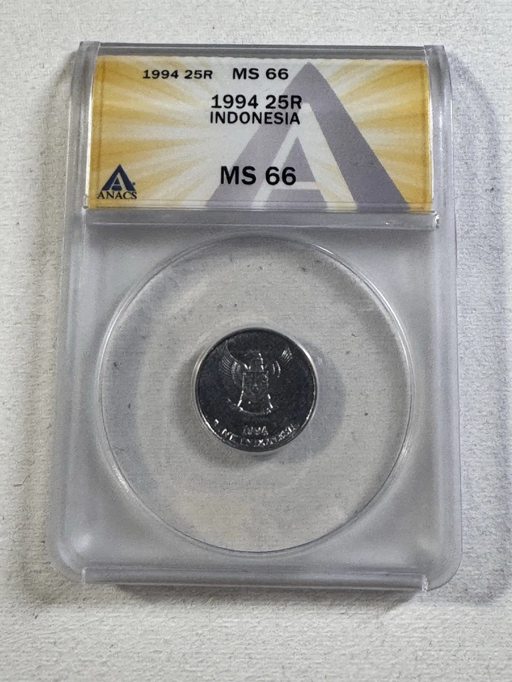 1994 Indonesia 25 Rupiah Graded MS 66 by ANACS - Image 4 of 4