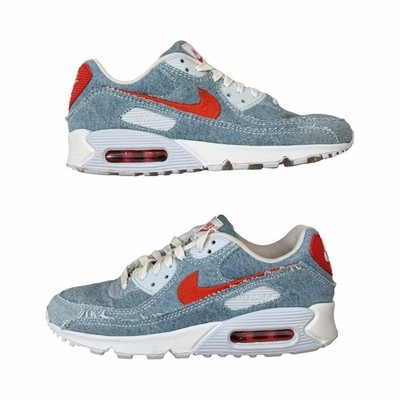 Size 7 Men s Nike Air Max 90 SE Denim DV2120 900 Blue White Habanero Women s 8.5
