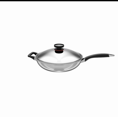 Royal Prestige 4qt Stainless Steel Wok with Lid Silver/Black
