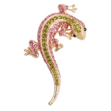 Rhinestone Gecko Lizard Brooch Pin for Women ...