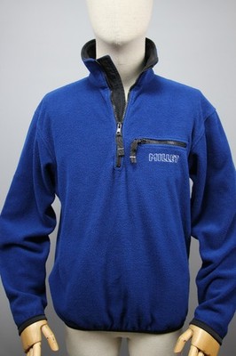 MILLET Vintage 1/4 zip Navy Blue Fleece Pullover Long Sleeve Mens Sz S
