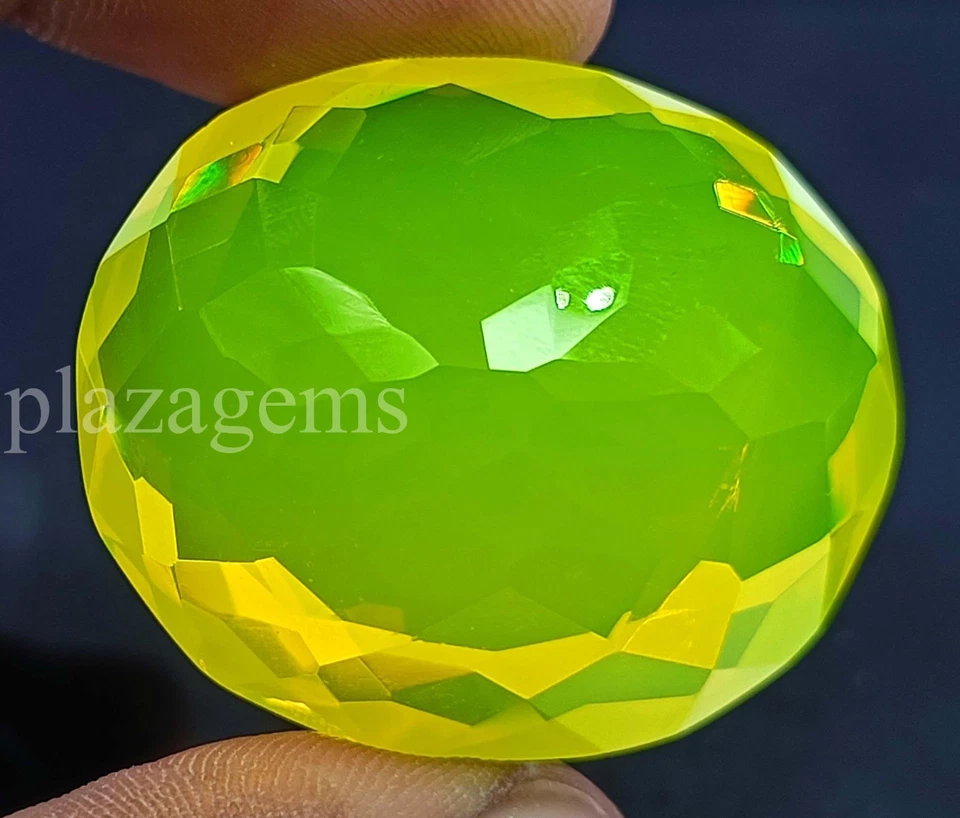 EGL Certified 95.30 Ct Lab Created Yellow Opal | Oval Cut Loose Stone 5ARI - Image 4 of 4