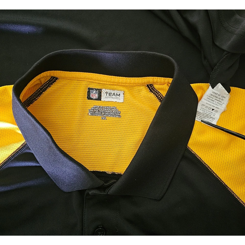 Camiseta polo del equipo de la NFL Pittsburgh Steelers fútbol americano regalo negro dorado REGALO XXL para hombre Foto 4 de 4