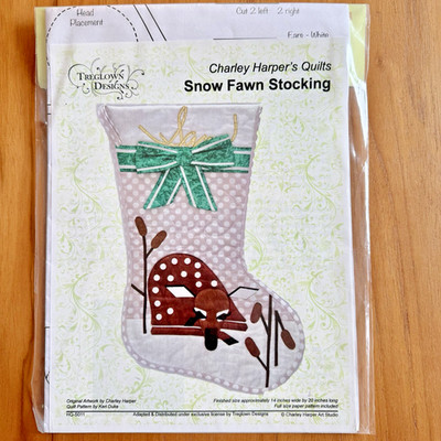 Charley Harper Snow Fawn Christmas Stocking Quilt Pattern Baby Deer NIP