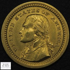 1903 Jefferson Louisiana Purchase Commemorative Gold One Dollar $1 - Cleaned