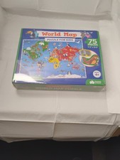 World Map Interactive Learning Puzzle For Kids 75 Pcs Unique Shaped