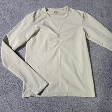 Uniqlo U Womens S AIRism Long Sleeve T-Shirt Beige Center Seam Thumbhole 466587