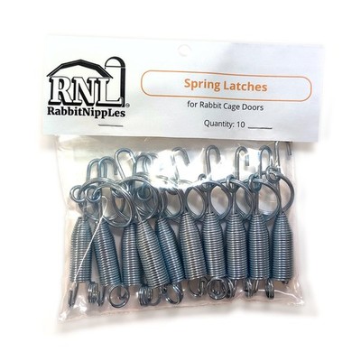 RNL RabbitNippLes Spring Latches for Rabbit Cage Doors 4 inch Springs (10 Pac...