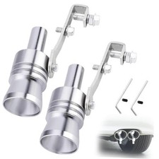 Turbo Whistle For Exhaust Pipe 2 Pcs Car Turbo Exhaust Whistle Xl Silver