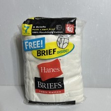 Vtg Hanes 100 Cotton Men  s Briefs Underwear 7 Pack Size 40 White New 2000
