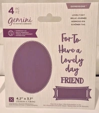 Crafters Companion Gemini LOVELY DAY Expressions 4 pc Die Set New C65