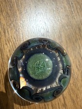 Peso carta vetro soffiato a mano marmo di Raj Komminemi firmato e datato 2001 raro