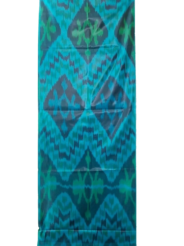 TELA DE SEDA IKAT SHOI UZBEKA PURA - FINA Y DELICADA - 100% SEDA - TELA DE PRIMERA CALIDAD Foto 2 de 4