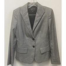 Jones New York Collection Women's Grey Career Stretch Blazer - Pockets Size 6