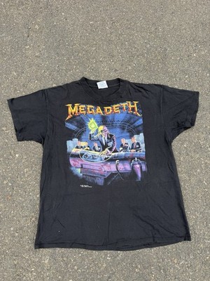Vintage 90s Megadeth Rust In Peace Metal Band Shirt Brockum Size XL