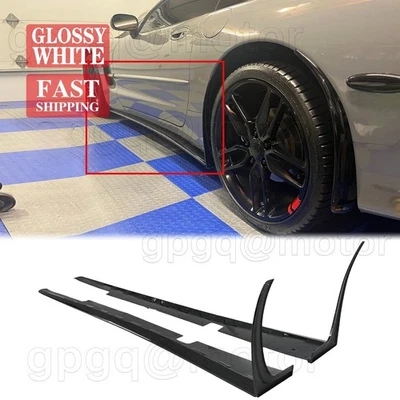 For Corvette C5 Base 97-04 ZR1 Style Glossy Black Side Skirts Extension Splitter - Image 1 of 4
