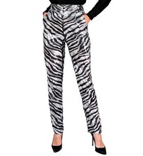 Widmann Party Fashion Pants Animalier Zebra Sequin Pants S Silver