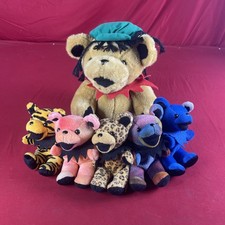 Lot of 6 Grateful Dead Plush Bean Bear Collectibles by Liquid Blue Brand