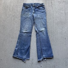 1960s/70s Distressed Lee Leens Flare Jeans 30x29