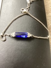 Thomas Sabo Blue & white Gem / stone Sterling Silver Bracelet Adjustable length 