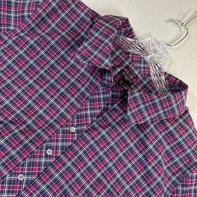 Talbots Non-Iron Cotton Blend Stretch Red Plaid 3/4 Sleeve Pullover Shirt 22W