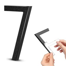 4 Inch Self-adhesive House Numbers, Modern Floating Address Numbers Black