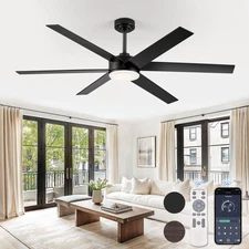 60 Inch Ceiling Fans with Lights and Remote, Reversible 6 Blades & Dimmable 3...