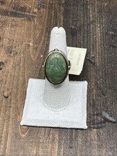 Barse Garden Gate Oval Ring- Green Jasper- Br...